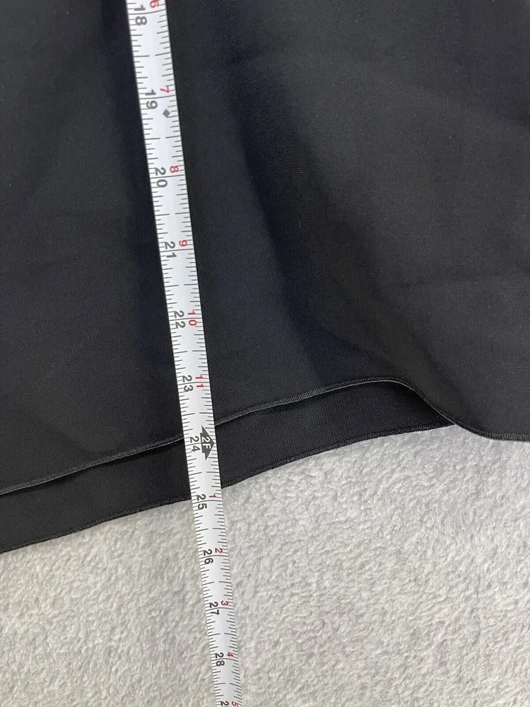 Anne Klein Solid Black Skirt Size 10 Asymmetric Hem Crepe - Image 7