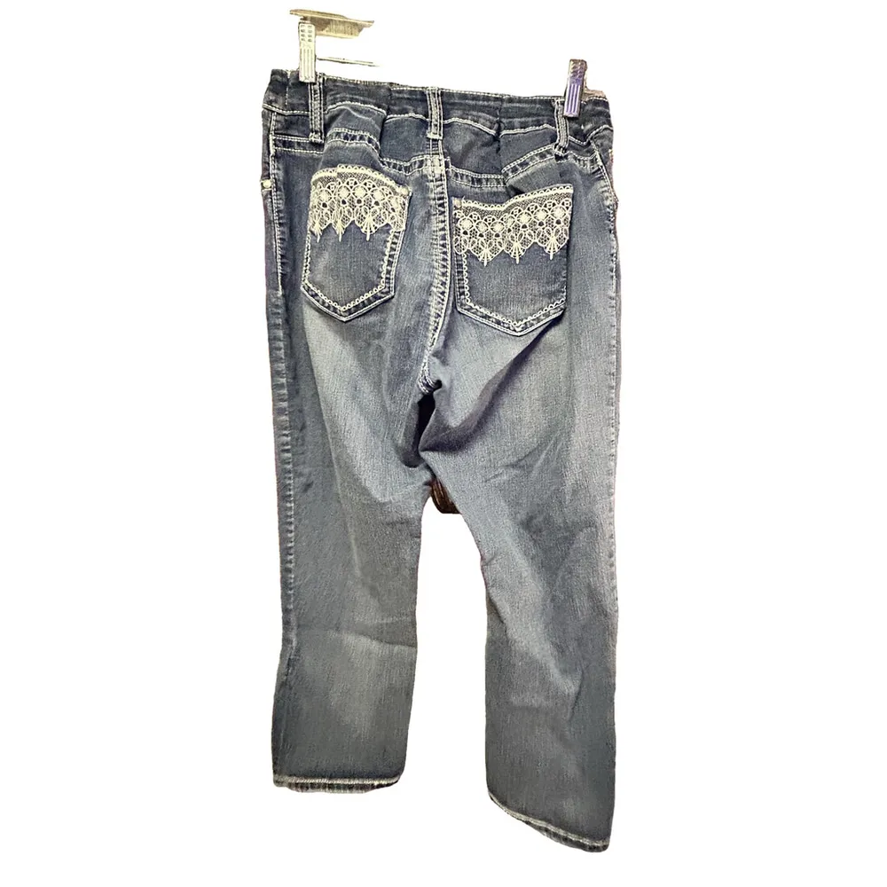 ND Weekend Miss Me Womens 12 Capri Jeans Embroidered Pockets Stretch Denim - Image 4