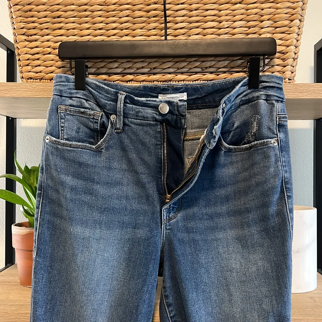 Good American Good Legs High Rise Light Distressed Skinny Jeans, 10/ 30 - Image 8