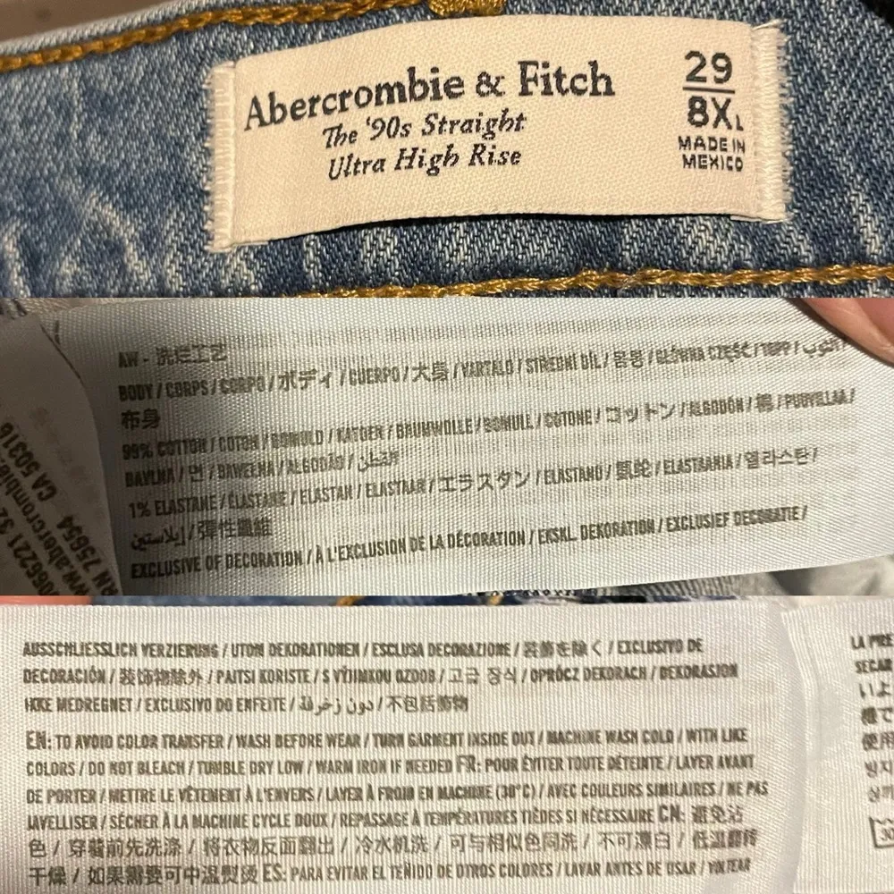 Abercrombie Womens Jeans Denim Blue 90s Straight Ultra High Rise Size 29 xLong - Image 10