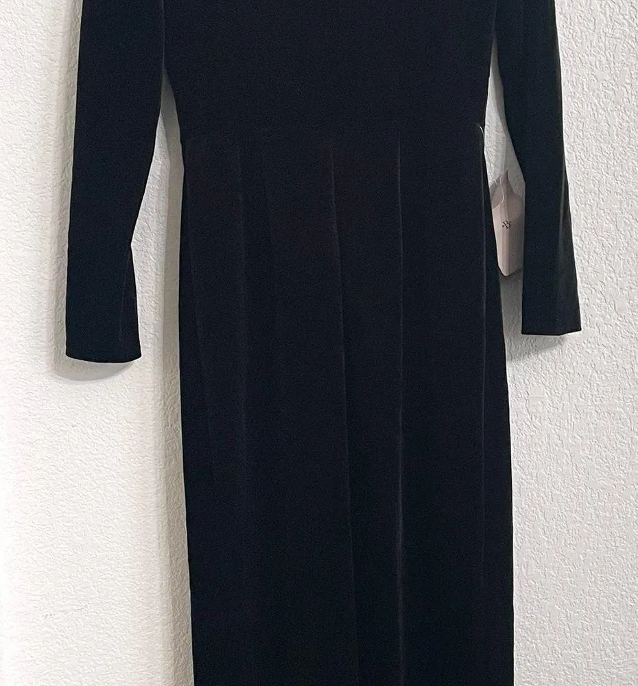 NWT BDHN Jenny Yoo Womens Dress Black Velvet Rachel Square Neck Size 8 - Image 8