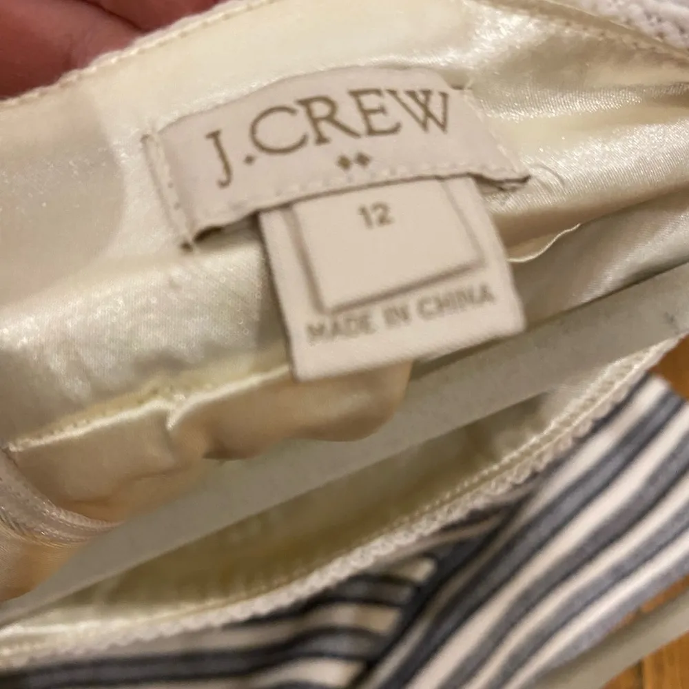 J. Crew Factory Striped Skirt Blue White Womens Size 12 - Image 4