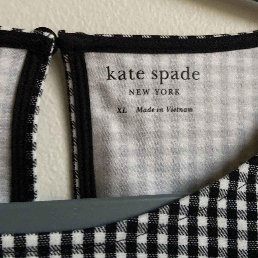Kate Spade Jazzy Gingham Scallop Ponte Top (Sz XL) Black & White Check NWT - Image 6