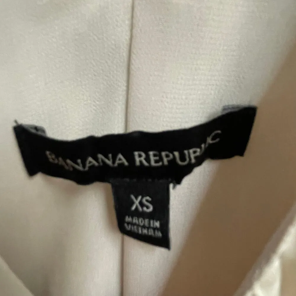 Banana Republic Ivory Pleated Dress Size XS Tank Style Summer Slip Dress Midi - Image 3