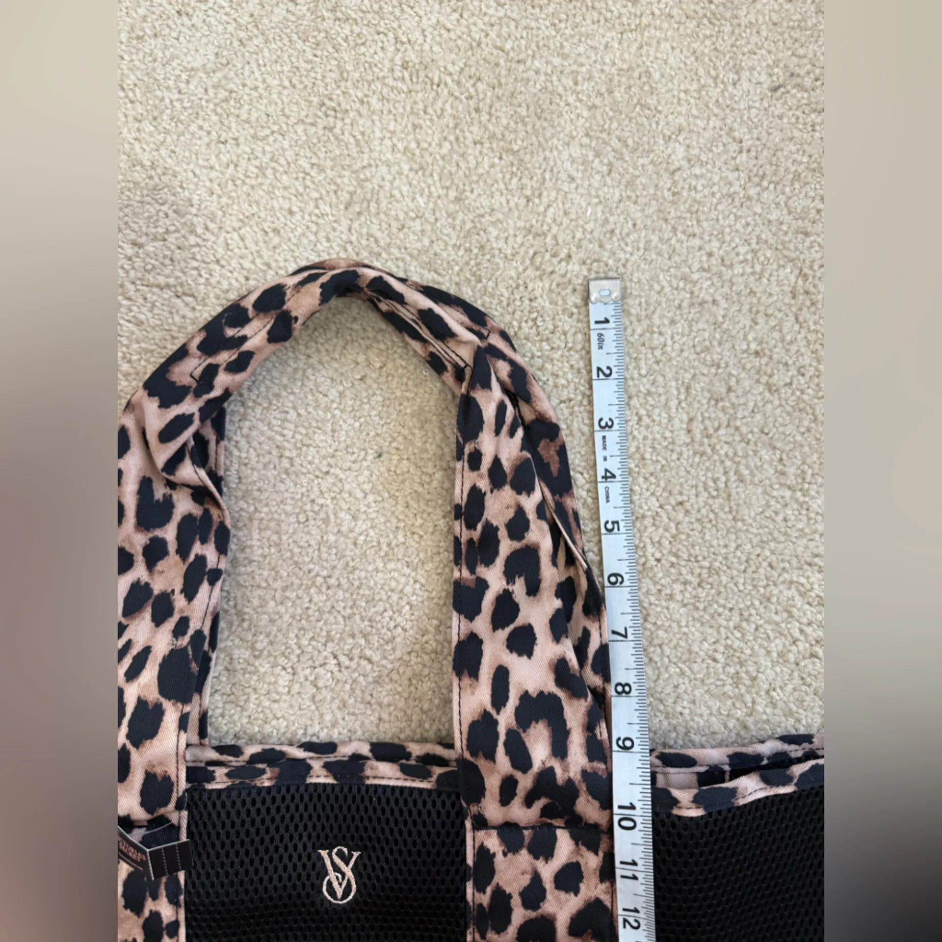 Victoria’s Secret mesh shopper with leopard accent cheetah  handles - Image 6