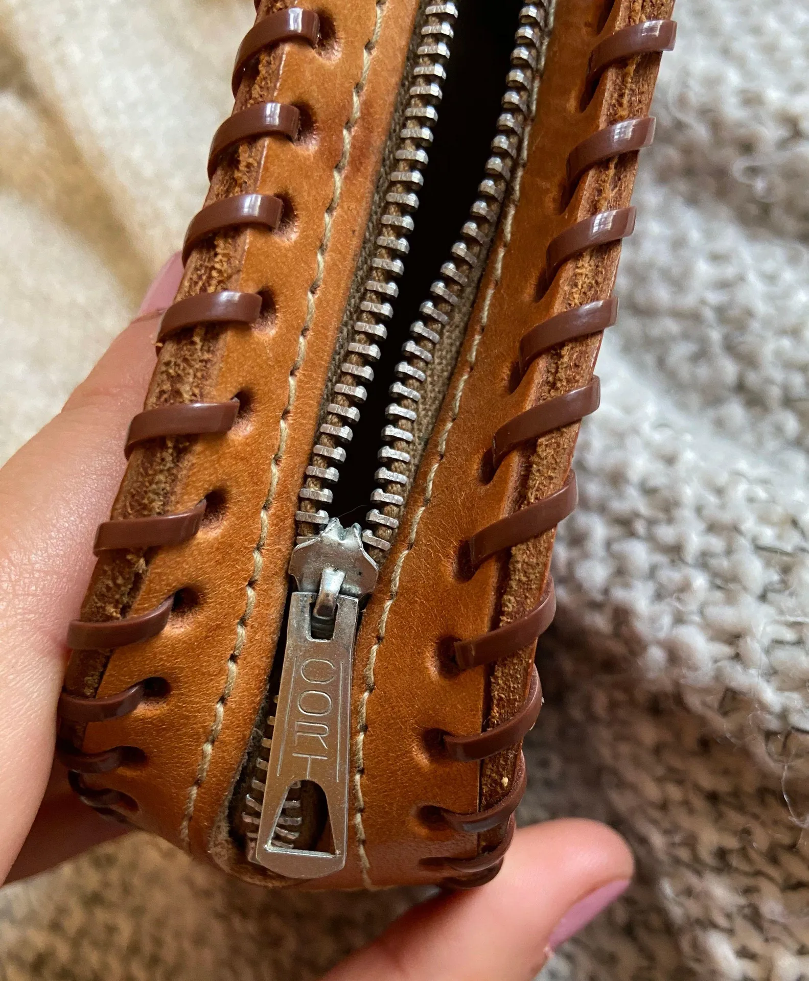 Handmade Leather Clutch Brown - Image 5