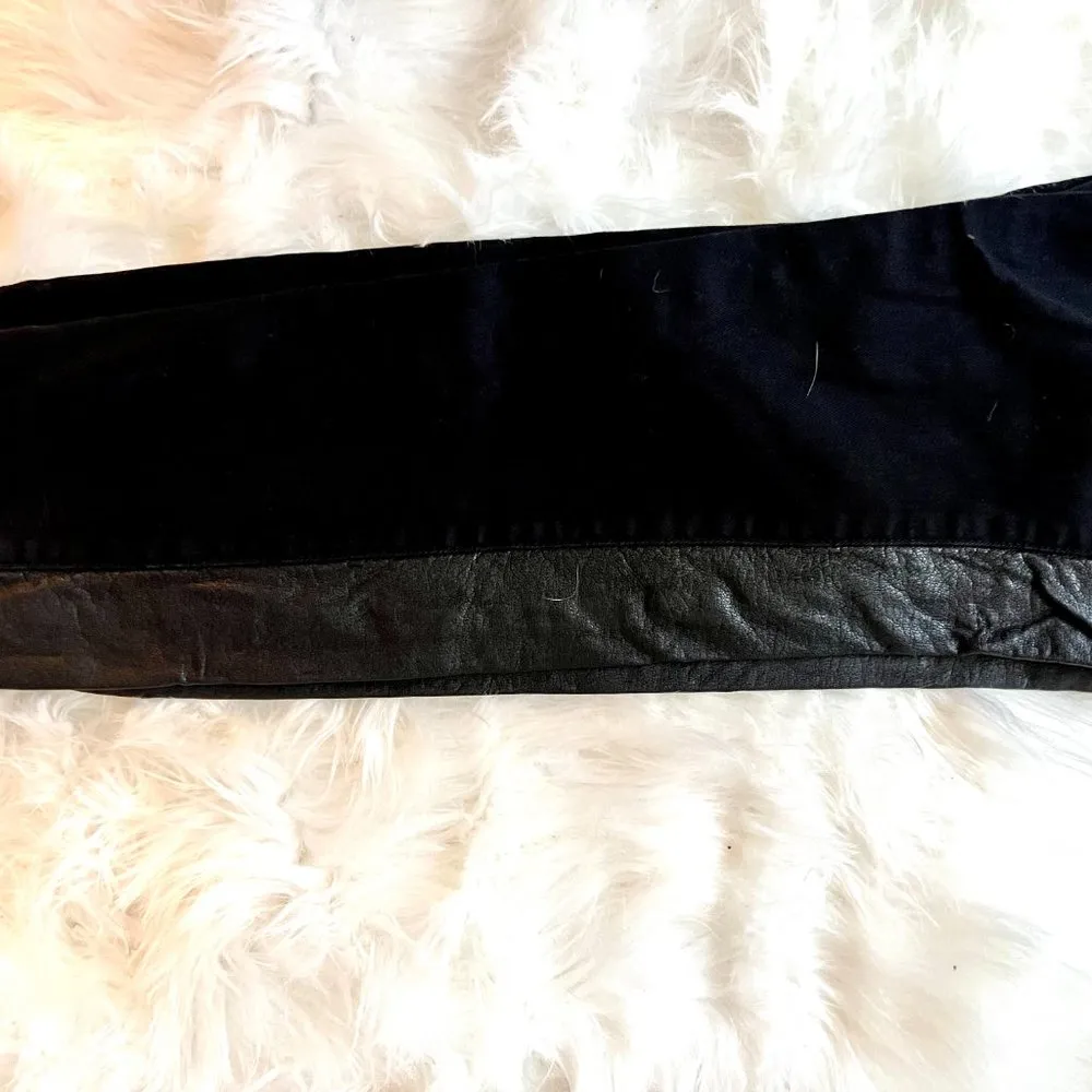 DKNY Jeans- Legging with Vegan Leather Trim Size 16 - Image 2