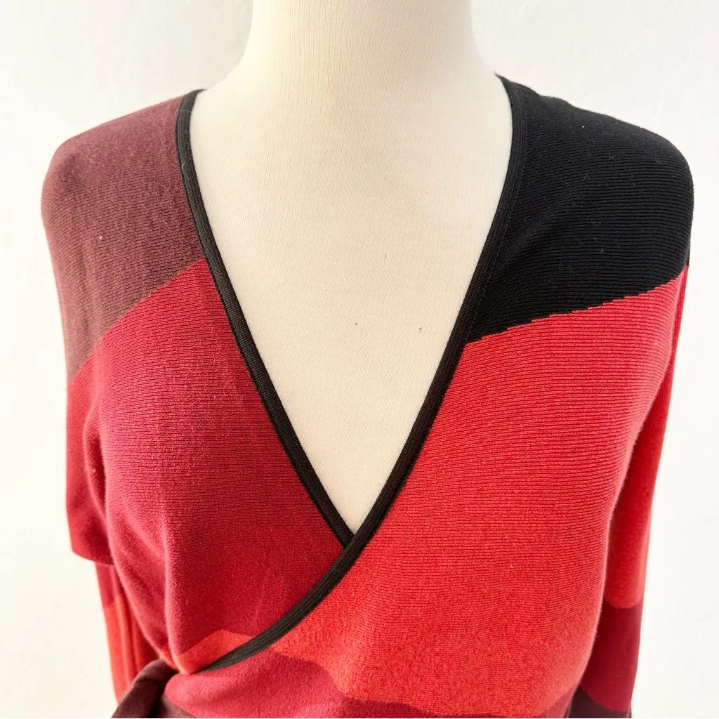 NIC+ZOE New Wave Colorblock Wrap Top – Red/Black, Size M - Image 3