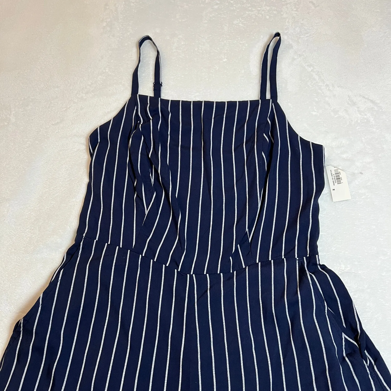 Old Navy Sleeveless Square Neck Cami Jumpsuit Size M NEW Pinstripe Nautical - Image 4