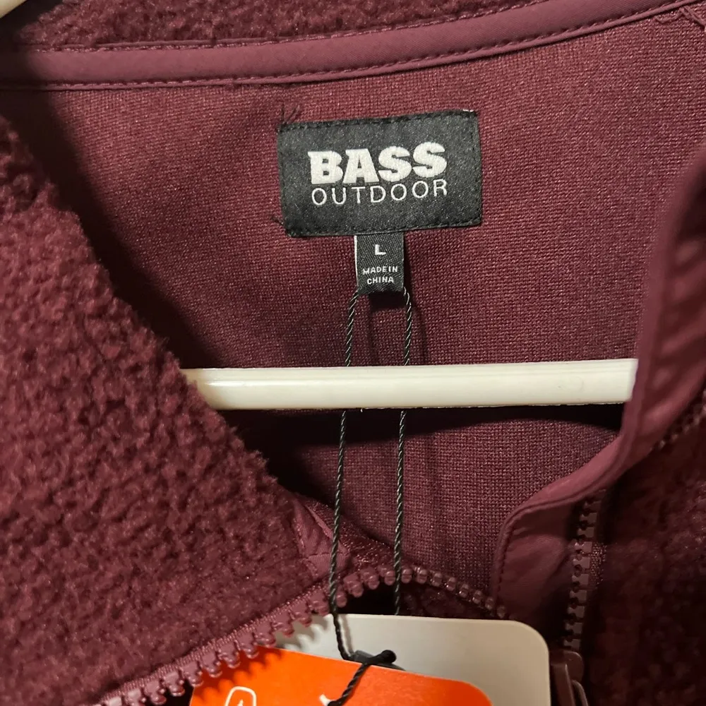 Bass Outdoor NEW Maroon Zip Up Fleece Sherpa - Image 8