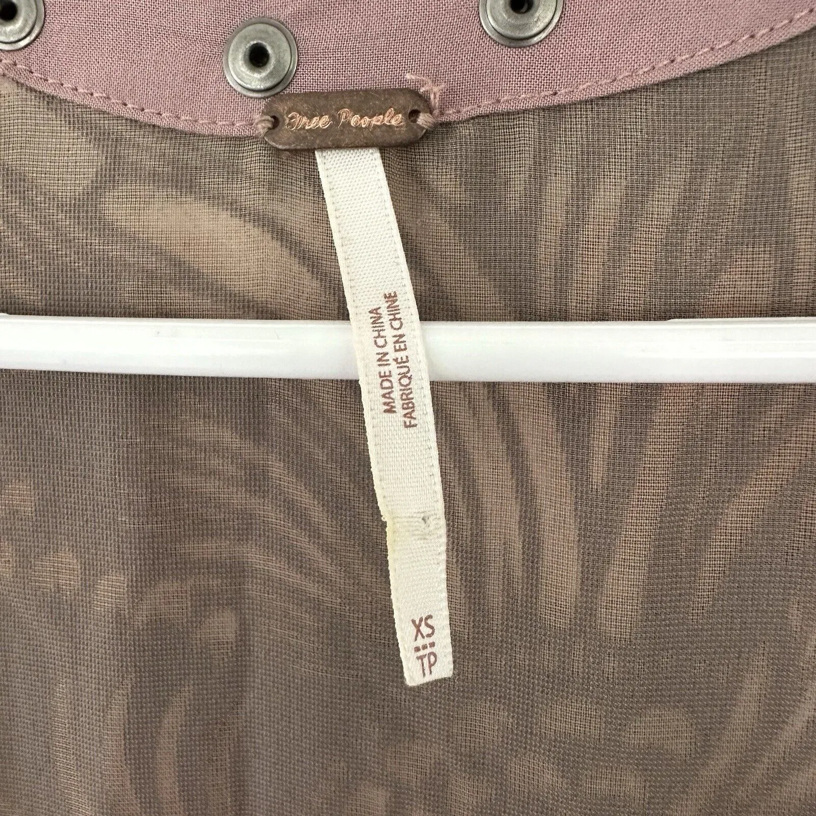 Free People Ellie Mini Dress Velvet Brown Studded XS Witchy Indie Artsy 90s Boho - Image 5