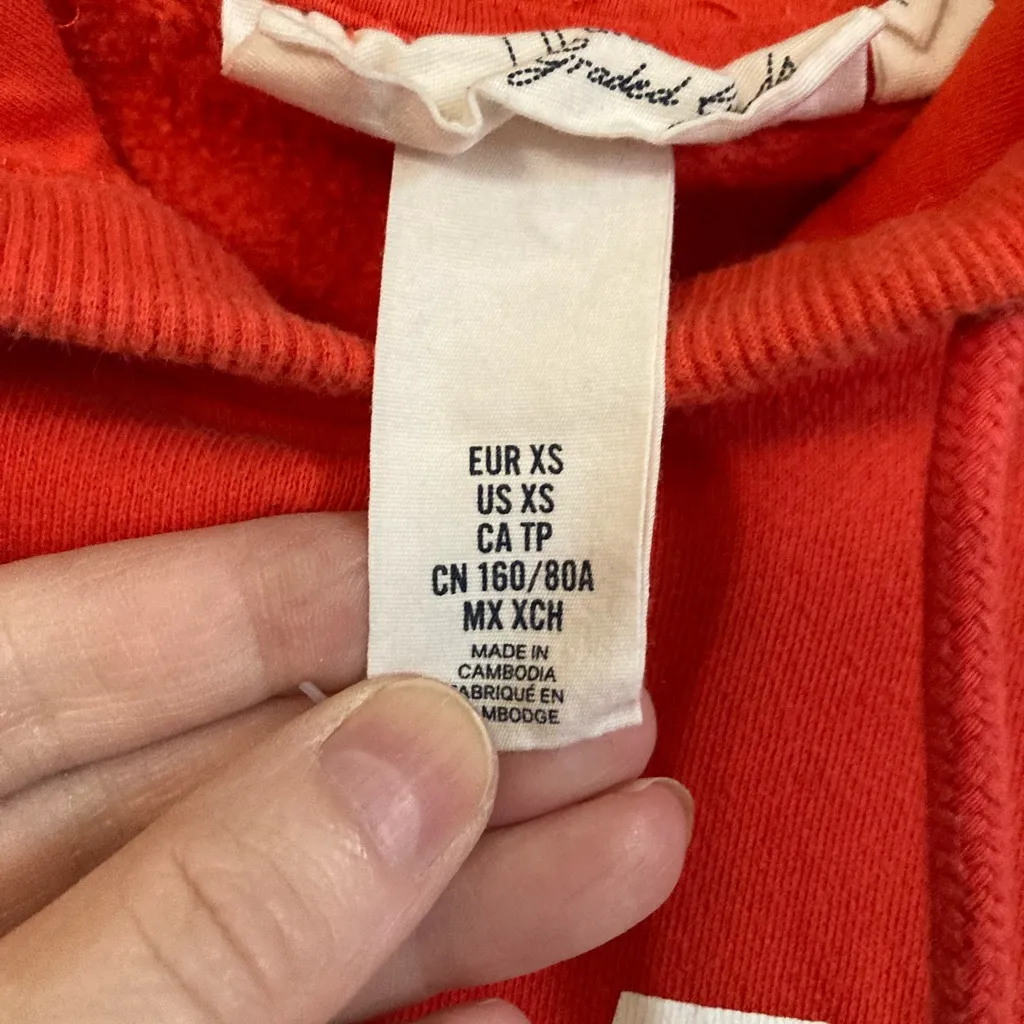 🌞L.O.G.G. Label of Graded Goods Coral “Beau” on Front Hoodie A225 Orange Size XS - Image 4