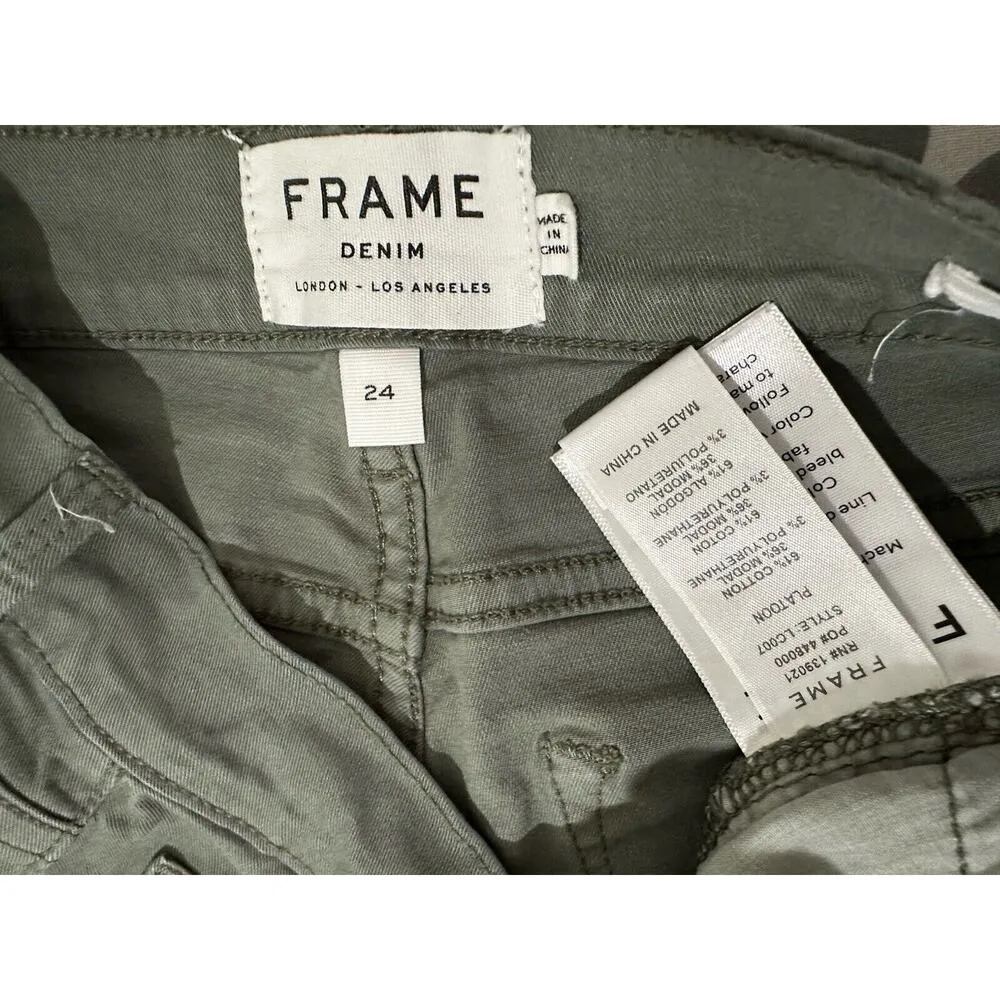 Frame Denim Womens Le Cutoff Raw Hem Shorts in Platoon Size 24 - Image 4