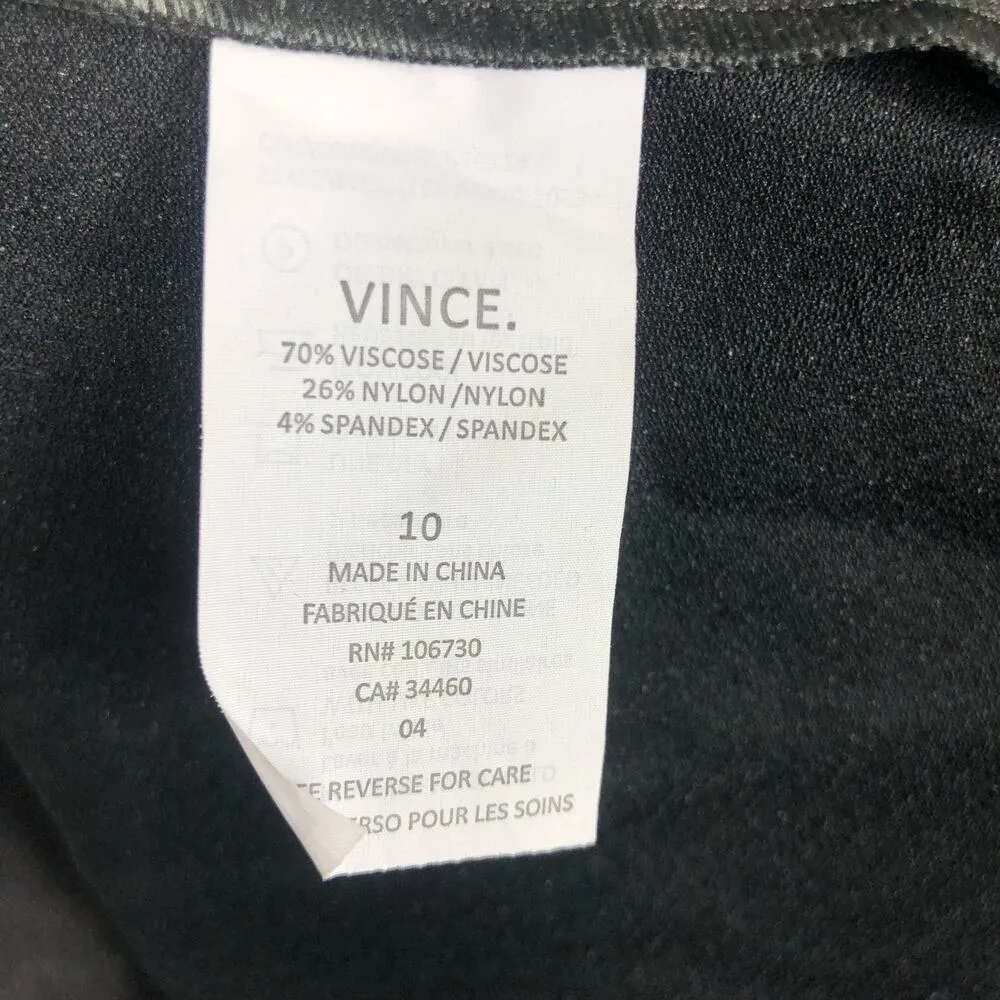 Vince Sleeveless Drop Waist Pleated Dress Charcoal Gray Size 10 Workwear Classic - Image 5