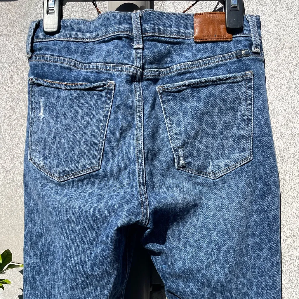 Lucky Brand Bridgette Skinny Jean Leopard Print Distressed Women’s Sz 8/29 - Image 14