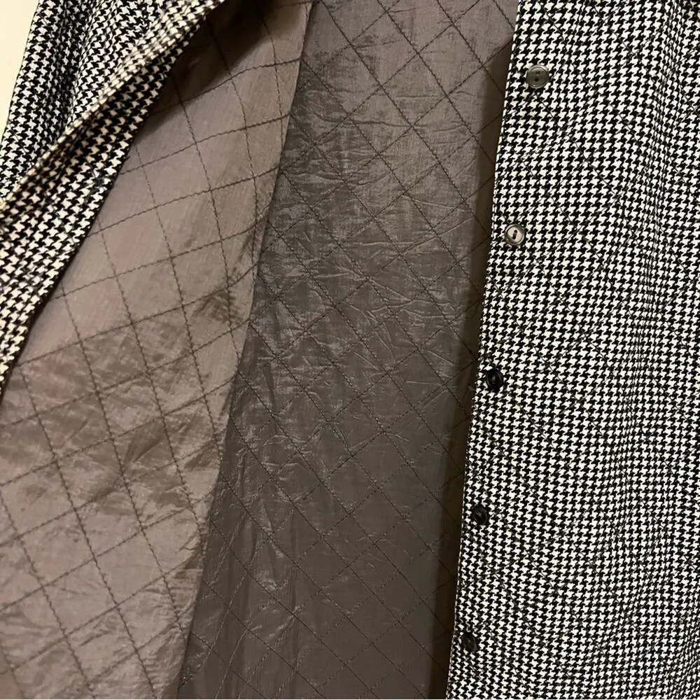 VTG Talbots quilted lined flannel Shacket Sz Small Petite houndstooth *tiny flaw - Image 4