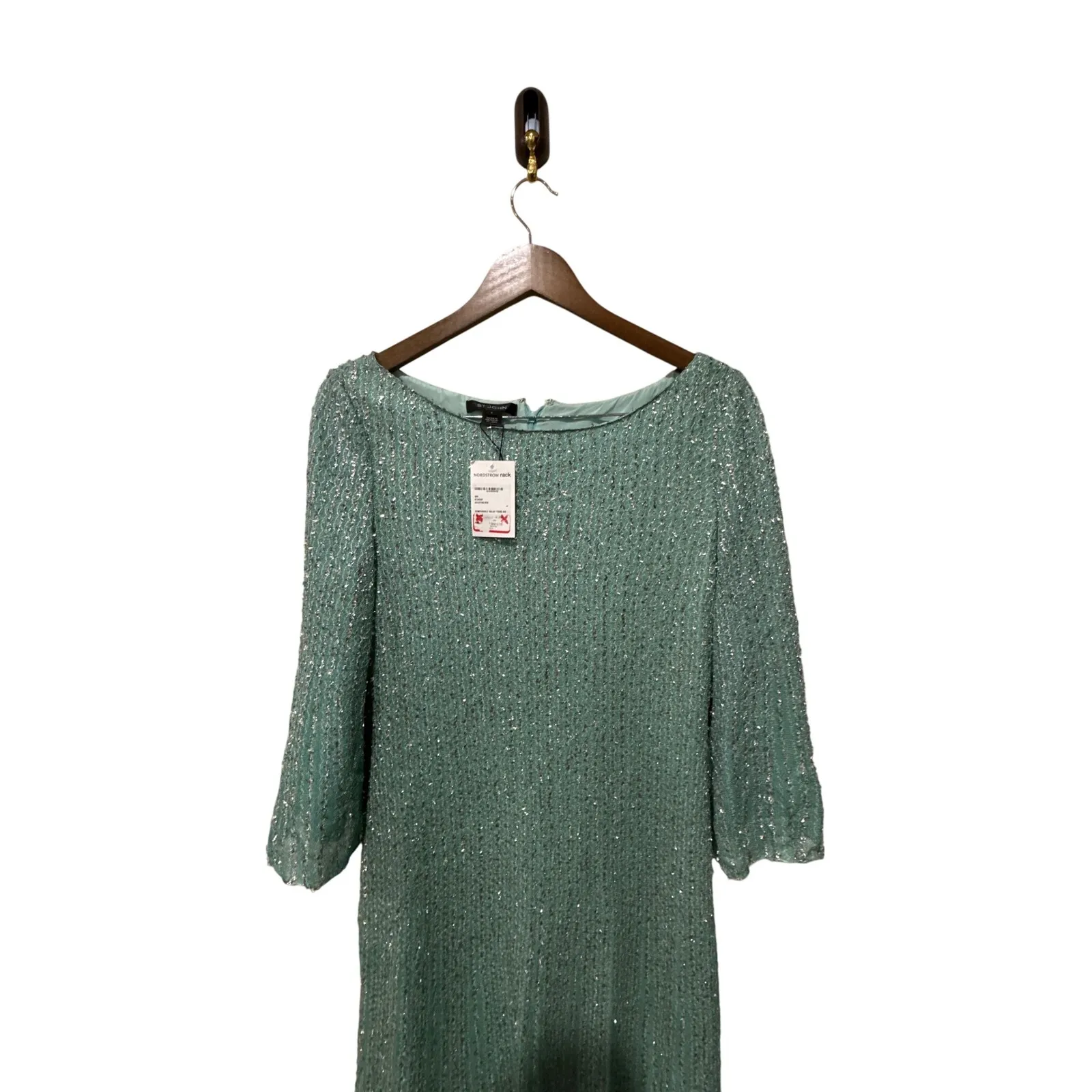 ST.‎ John Foil Metallic Knit Fit & Flare Dress Size 6 - Image 6