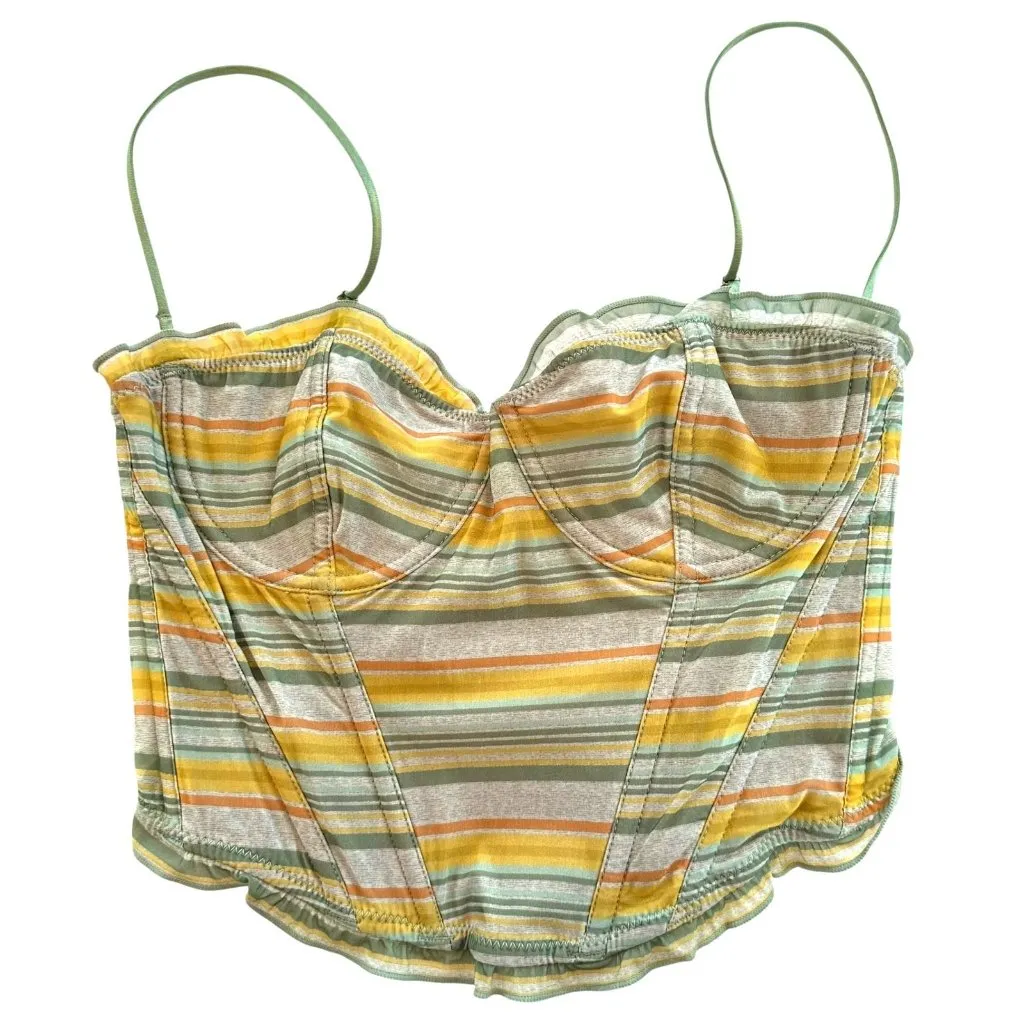 Out From Under Urban Outfitters Striped Bustier Crop Top Corset Bra Size Medium - Image 3
