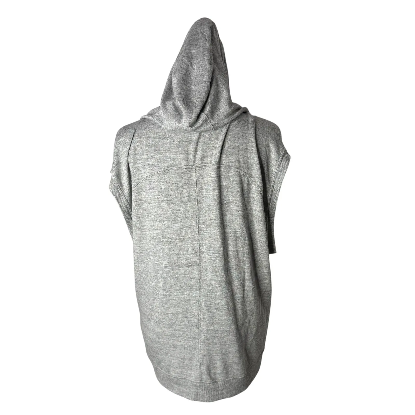 Athleta Sleeveless Full Zip Hoodie Lotus Vest Women Size M Gray Athletic Pockets - Image 4