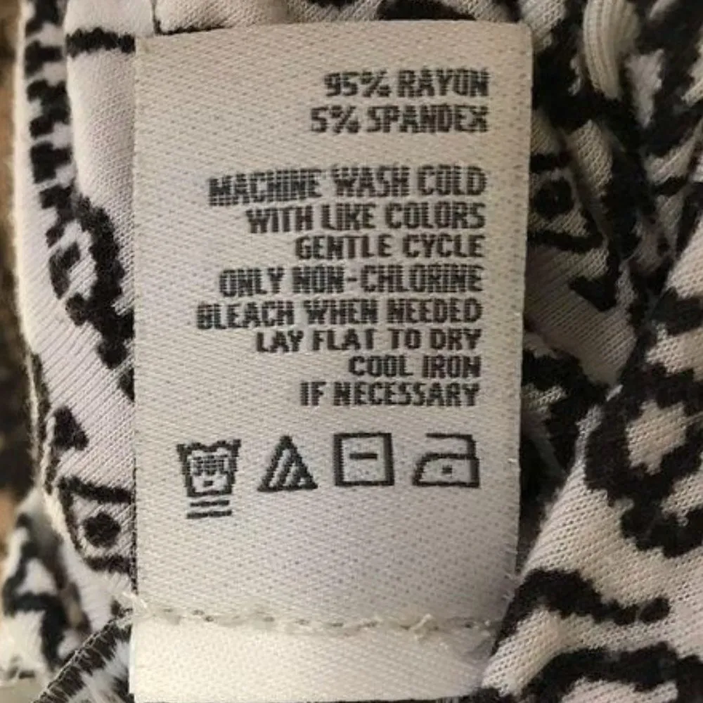 American Rag Tank Top black white Rayon Tribal Print 3/4 Sleeves Small S - Image 6