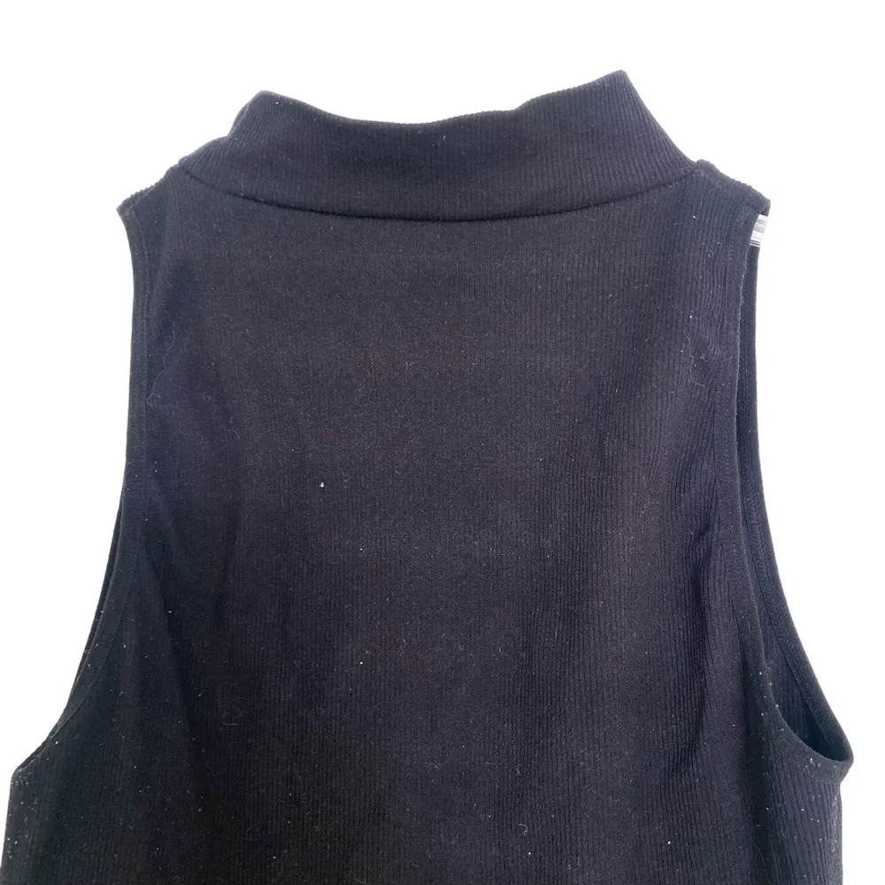 Forever 21 Black Bodycon Fitted High Neck Sleeveless Bodysuit XS-S - Image 4