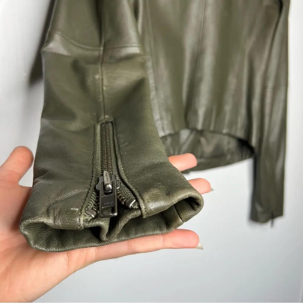 Joie Forest Green Leolani Leather Moto Jacket - Image 8