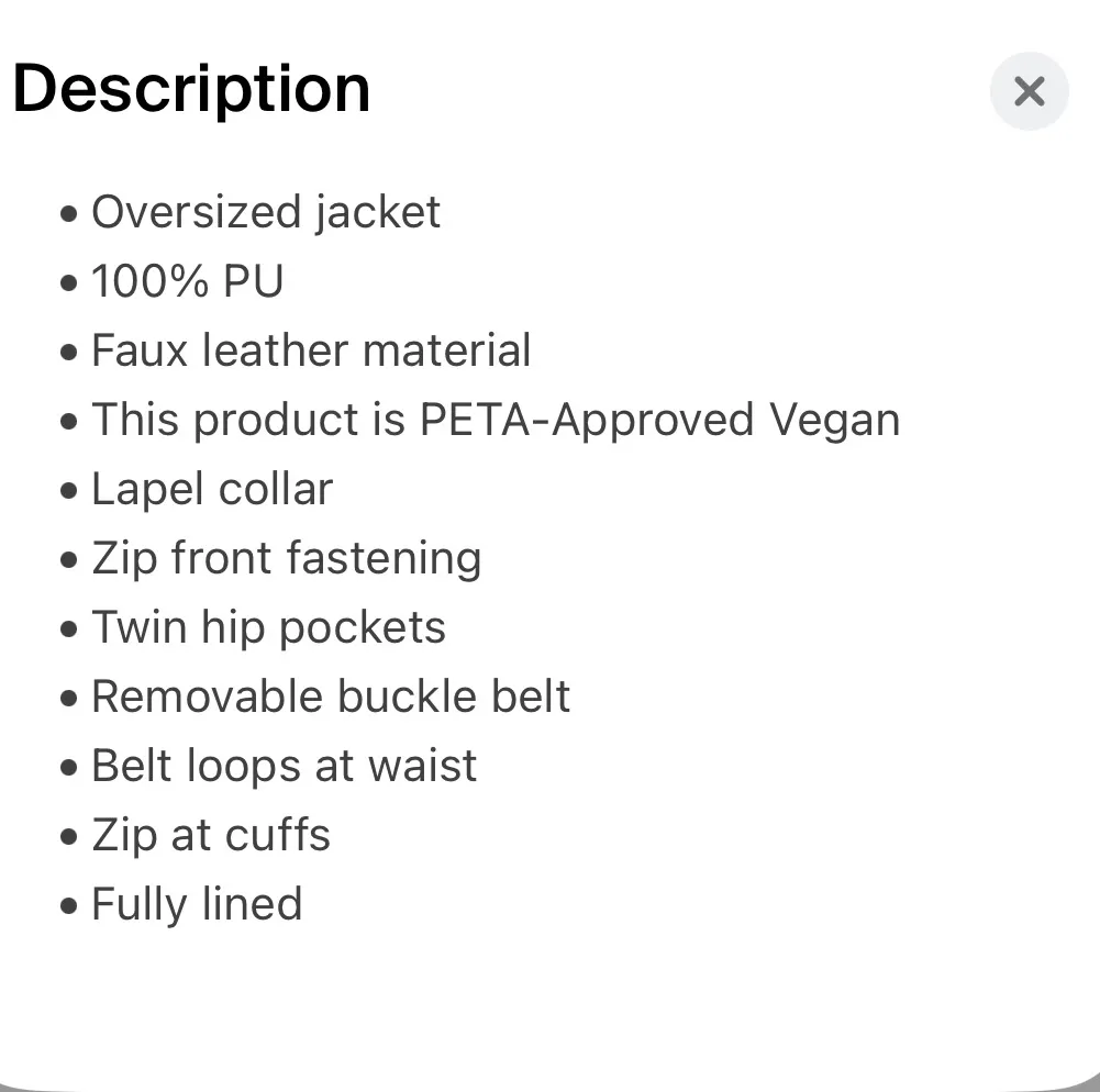 Oversized Vegan Leather Black Coat  - Image 5