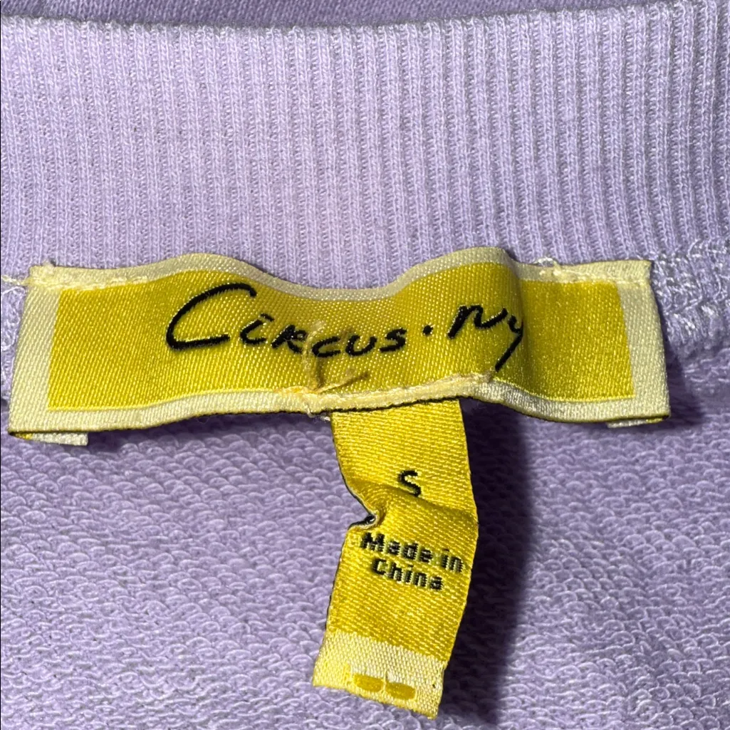 Circus NY Lavender Puff Sleeve Cropped Sweatshirt Purple - Image 7