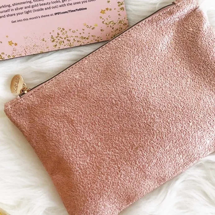 IPSY Dusty Rose Sparkled Glam Bag Pink - Image 7