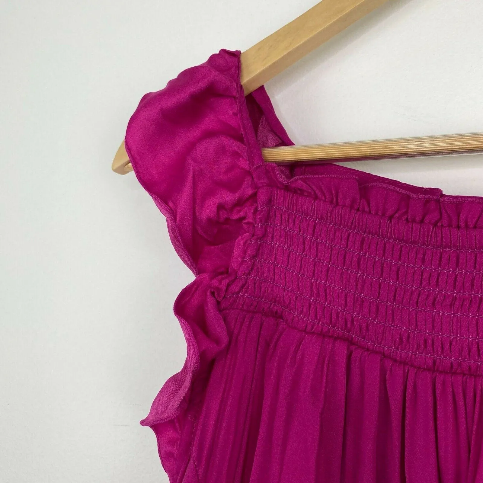 Free People Babydoll Mini Dress Size S Pink Barbie Ruffle Feminine Boho Summer - Image 3