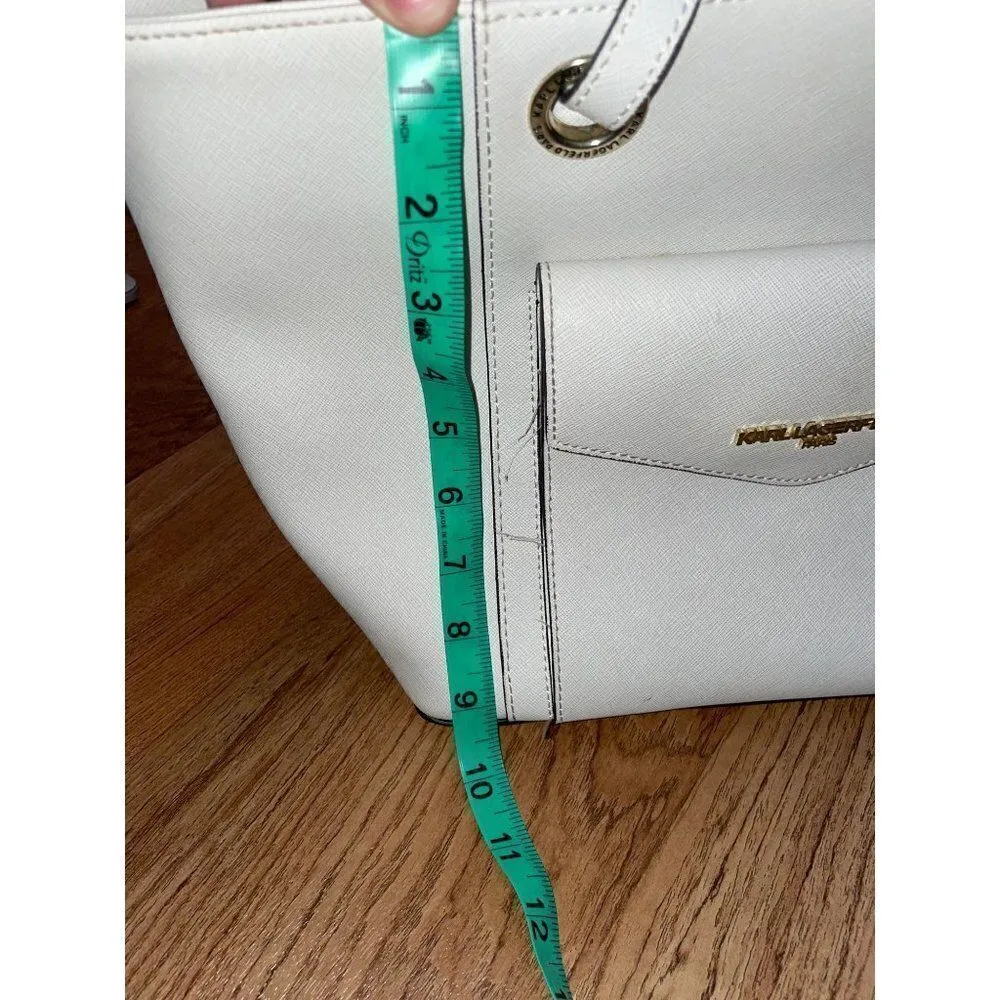 Karl Lagerfeld Paris Saffiano Leather Mushroom Handbag - Image 5