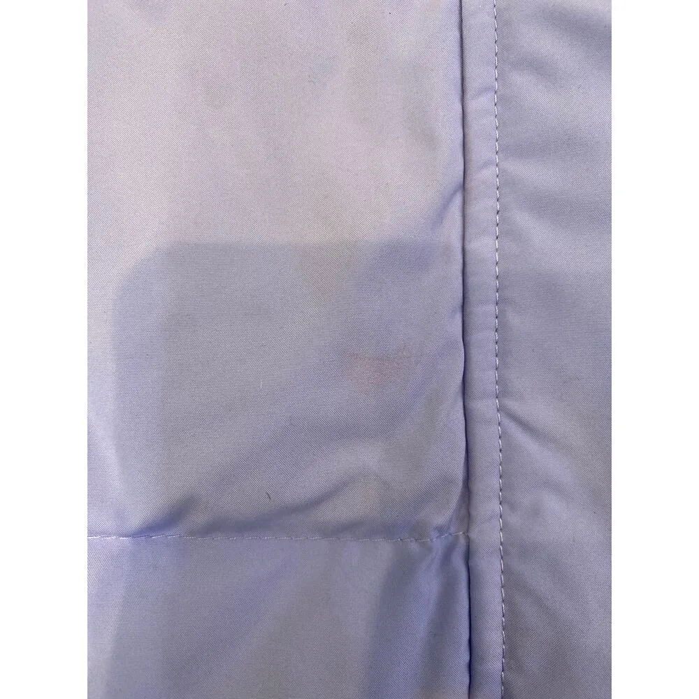 L.L. Bean Periwinkle Goose Down Puffer Winter Ski Jacket Faux Fur Hooded Sz LP - Image 12