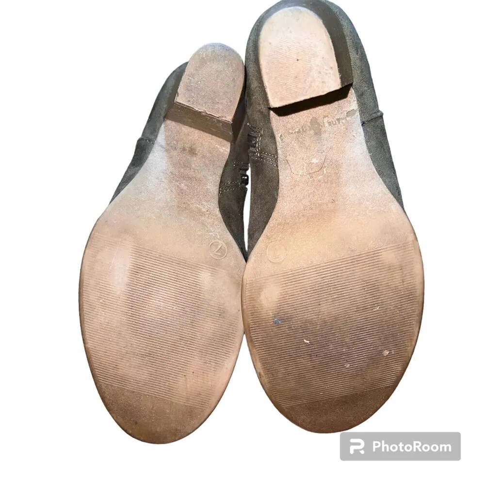 Womens Ankle Bootie Basic High Heeled Shoes Olive Green Size 7 - Image 12