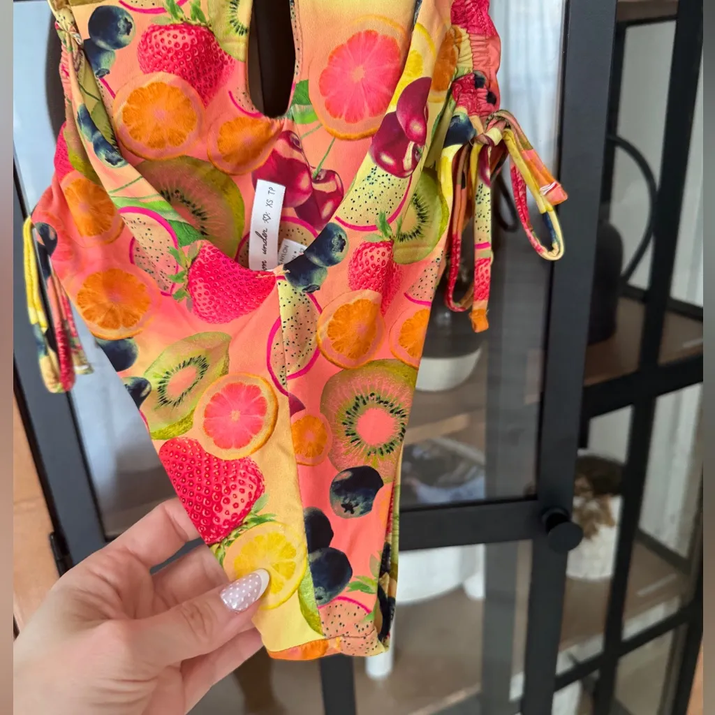 New Urban Outfitters Out From Under Ava One Piece Swimsuit fruit cheeky colorful - Image 6