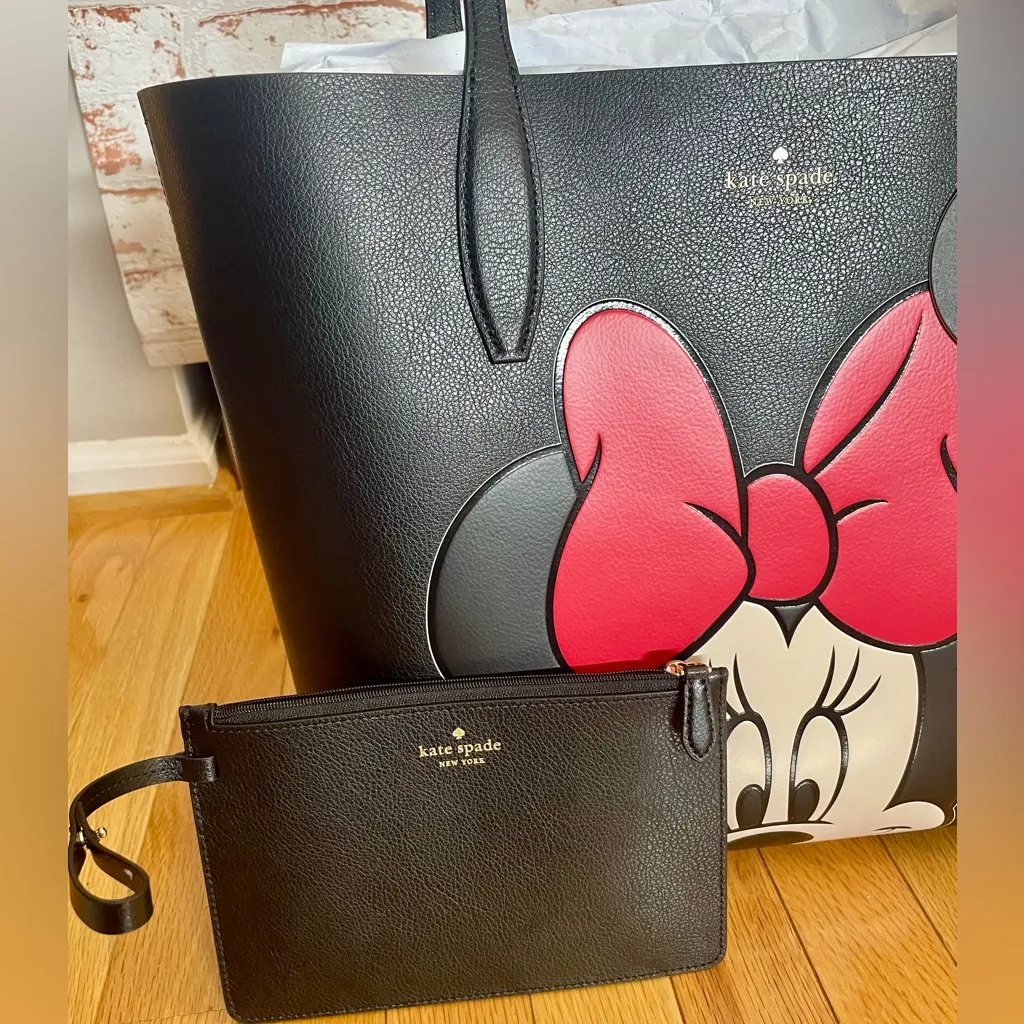 Kate Spade Black and Red Minnie Mouse Tote - Image 2