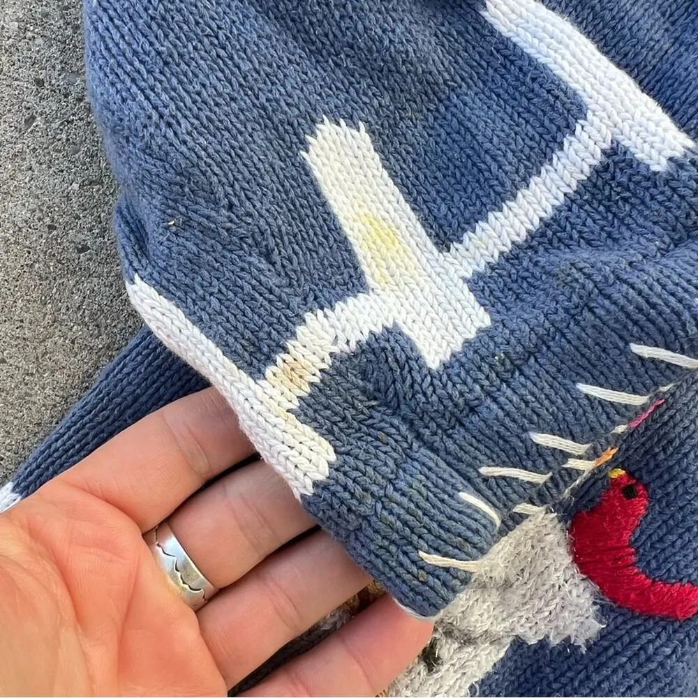 90s Quacker Factory embroidered snowman winter ugly Christmas cardigan sweater - Image 5