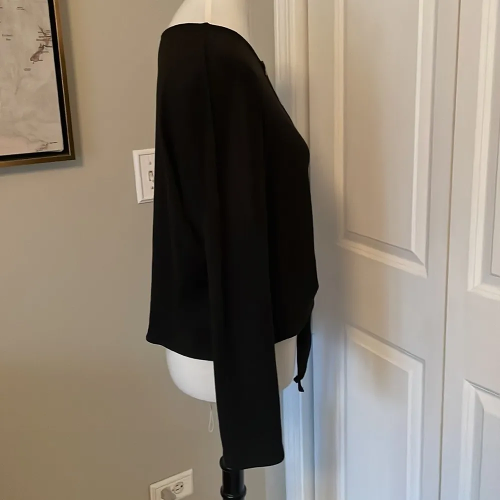 Super Cute Black Princess Polly Button / Tied Up Long Sleeve Shirt - Image 3