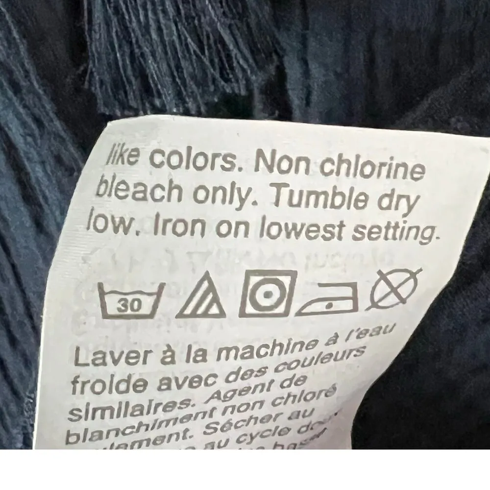 J Crew Beach Tunic Dress Womens S Blue Crinkle Cotton Tiered Cover Up Coastal - Image 14