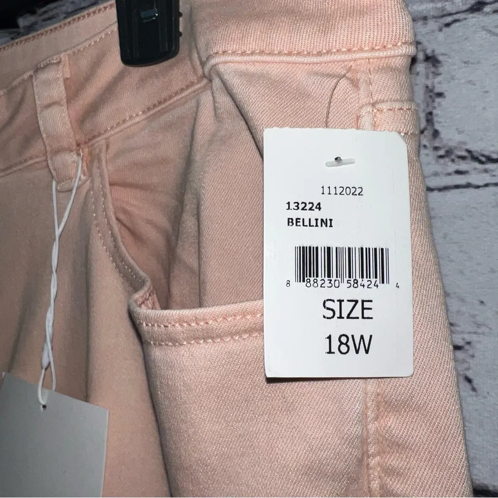 DL1961 NWT Hepburn Wide Leg High Rise Vintage in Pink Bellini Plus Size 18W - Image 5