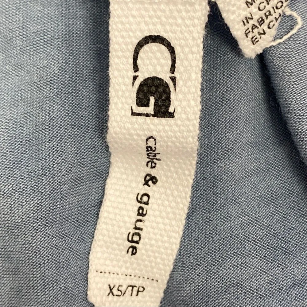 Cable & Gauge Lace Up Back Sleeveless T Shirt Dress Blue XS - Image 9