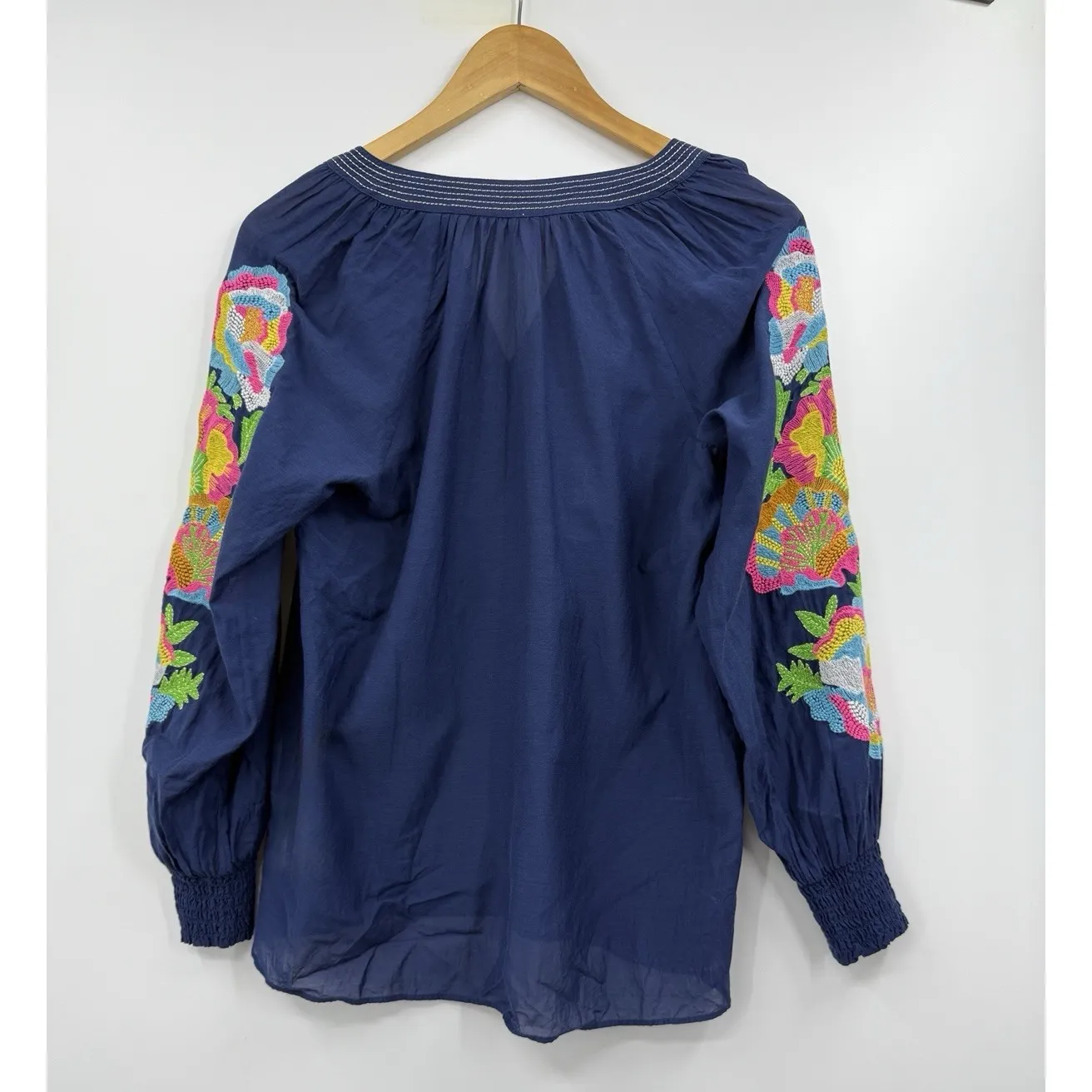 Lilly Pulitzer‎ Sharise Long Sleeve Embroidered Top in Low Tide Navy Size XS - Image 11