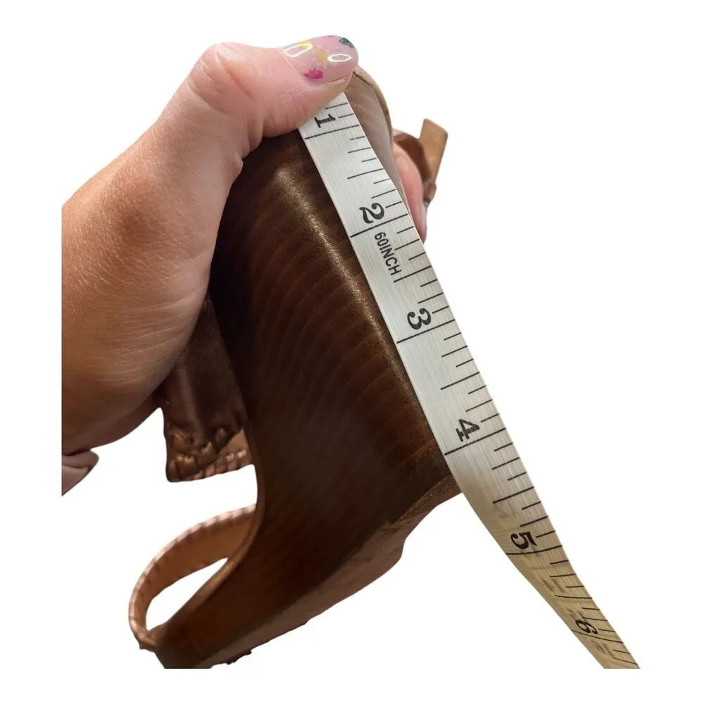 Jack Rogers Vanessa Rose Gold Raffia Wedge Heeled Sandel Women's Size 9.5 - Image 6