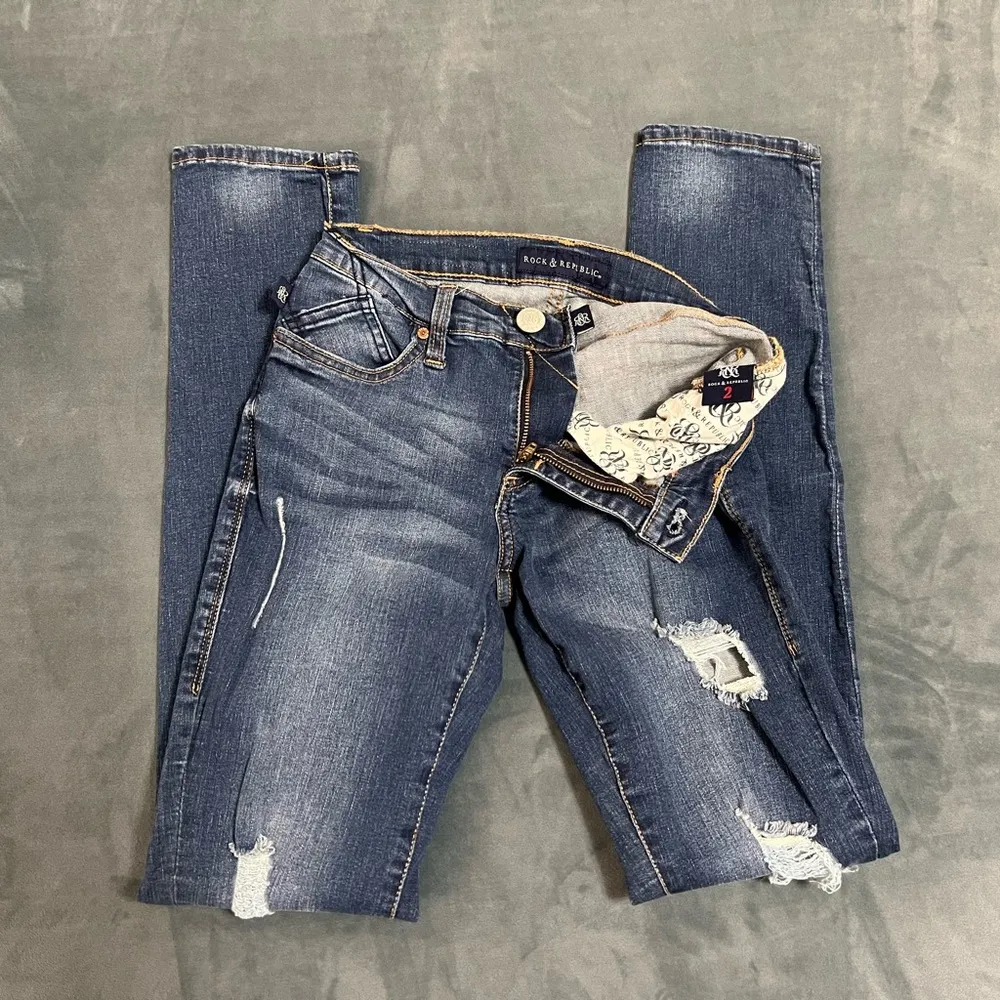 Rock & Republic Berlin Skinny Jeans Size 2M Blue - Image 4