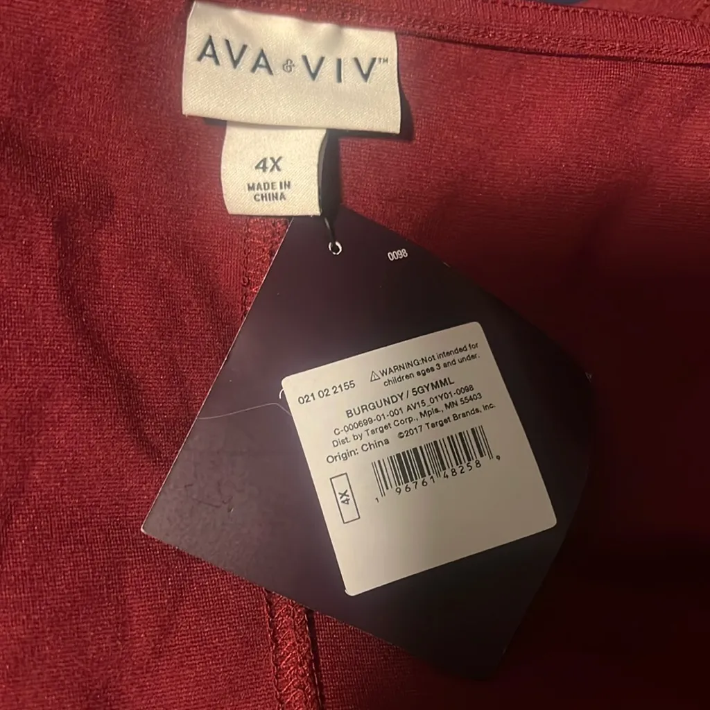 Women's Knit Corset Tank Top - Ava & Viv Burgundy 4X - Image 7