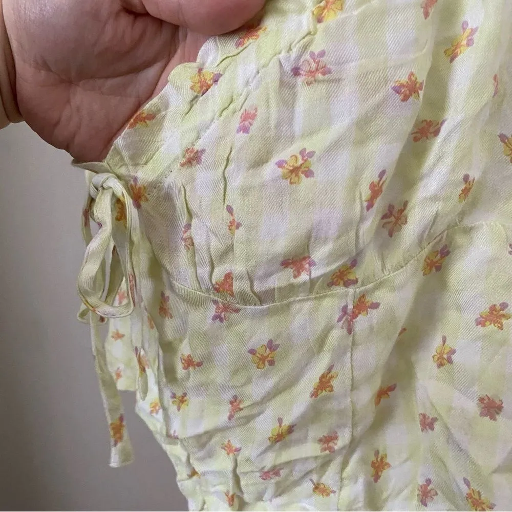 Abound Blouse Off-the-Shoulder Floral Print Top Tie Front Casual Neutral Trendy - Image 7