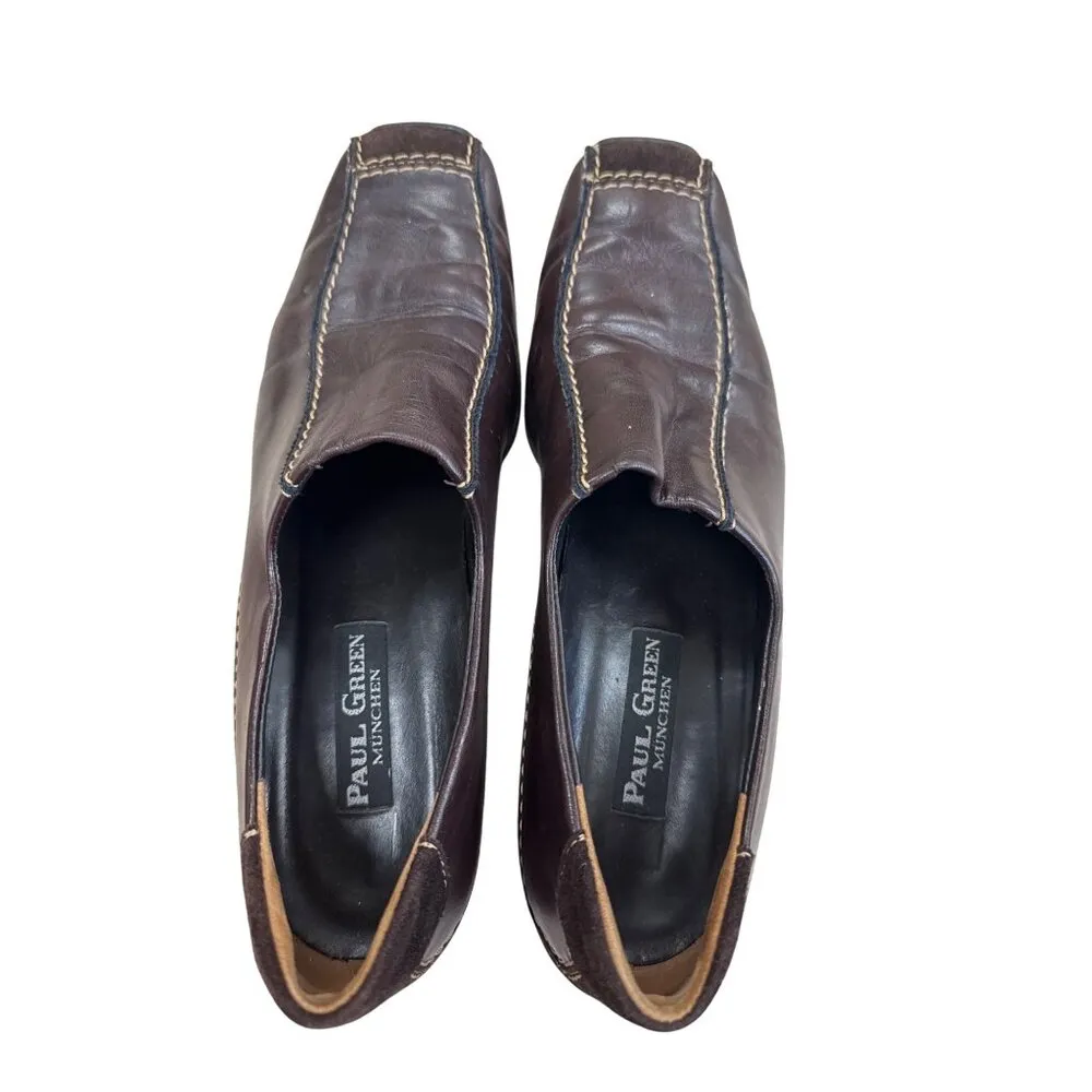 Paul Green Munchen Womens Brown Leather Slip-On Loafers Size 6 SKU 7722 - Image 8