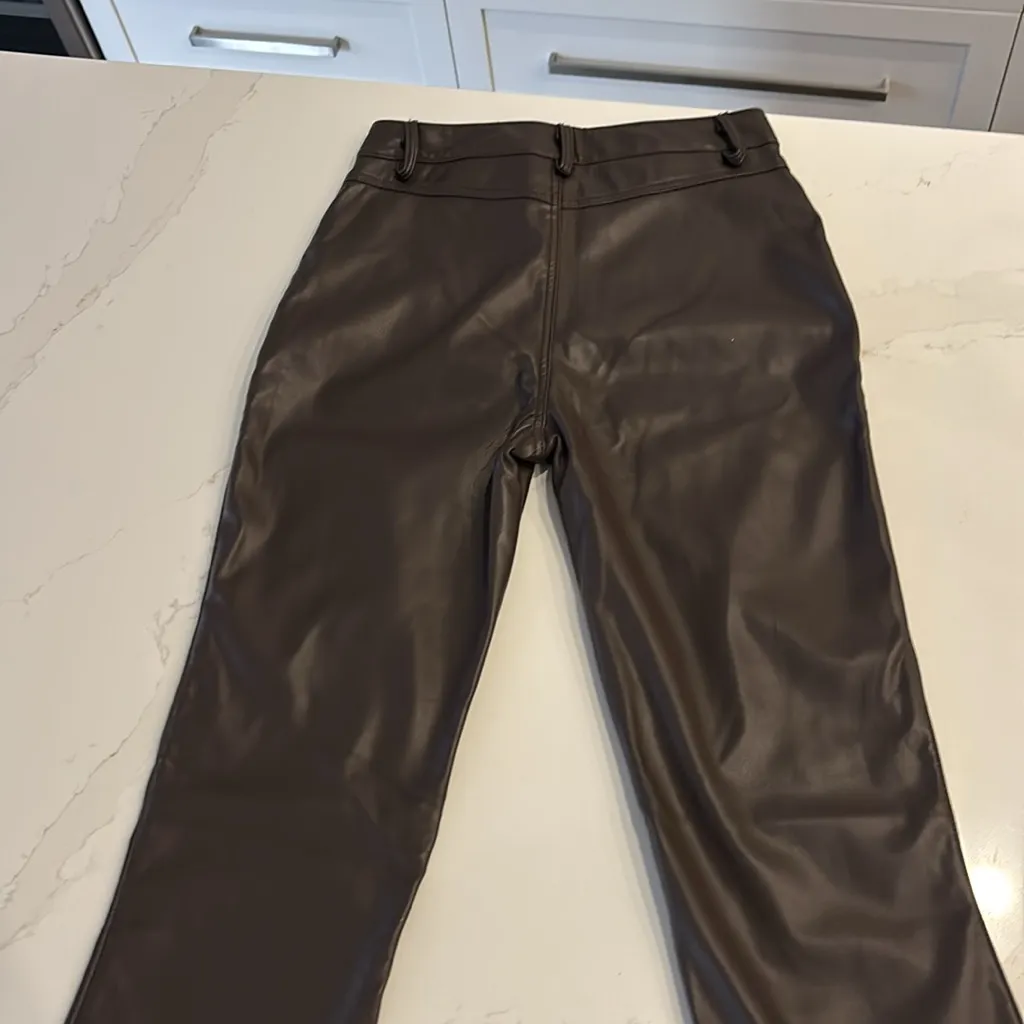 Motel Rocks Chocolate Brown Faux Leather Pants - Image 7