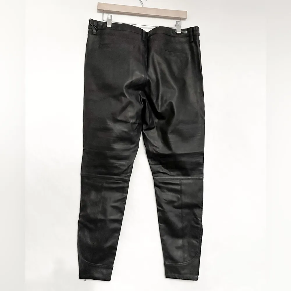 NWT  Black Vegan Leather Moto Pants Womens Plus Size 33 - Image 7
