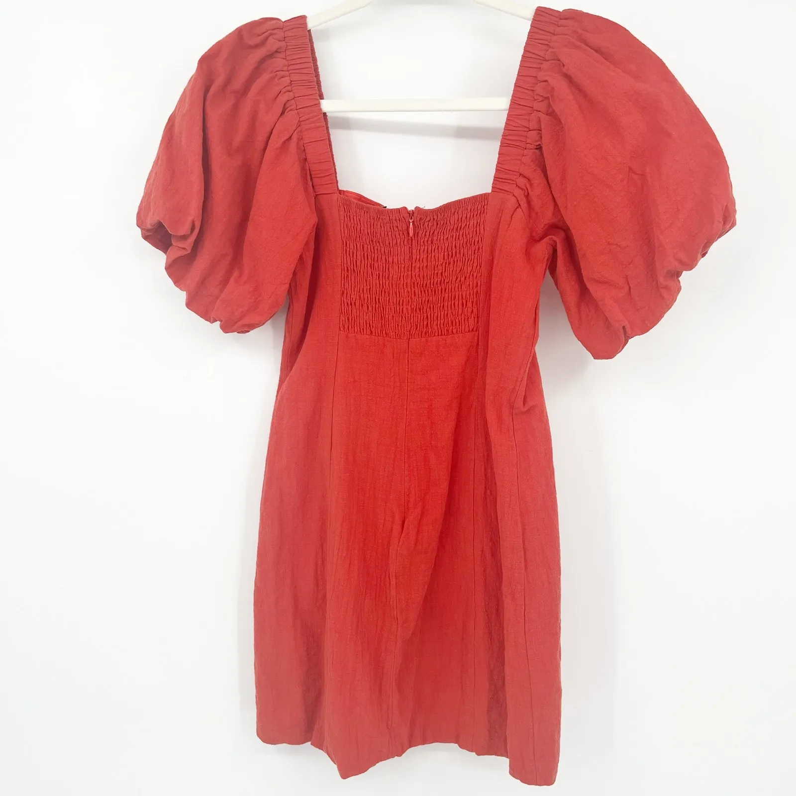 SNDYS Revolve Womens Gauzy Cotton Tuscany Beachy Lagenlook‎ Mini Dress Size S Orange - Image 10