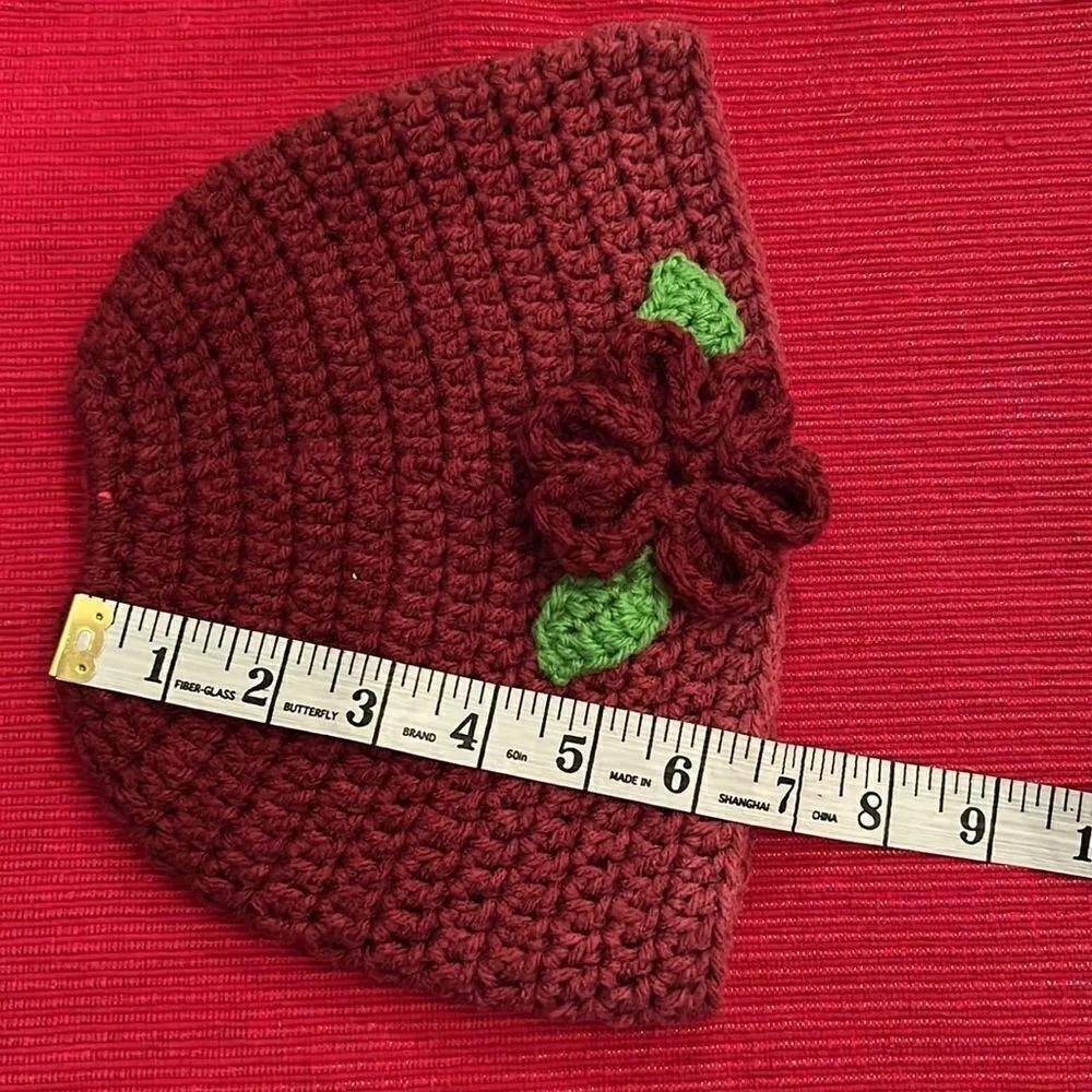 NWT Angela’s Designs hand crocheted ponytail hat beautiful variegated raspberry Pink - Image 7